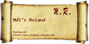 Mór Roland névjegykártya