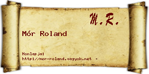 Mór Roland névjegykártya
